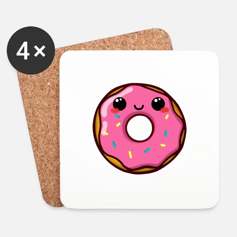 Kawaii Dream Donut - Untersetzer (4er-Set) - Weiß