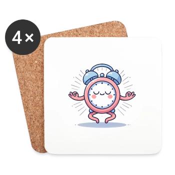 Friedlich meditieren Wecker Symbol - Untersetzer (4er-Set) - Weiß - Vorne
