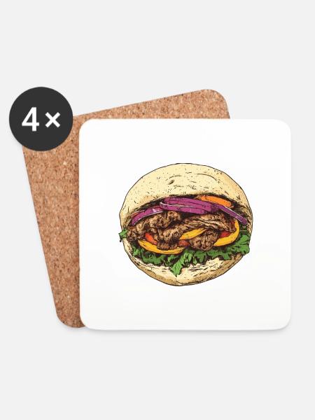 Hearty kebab enjoyment in pita bread - Coasters (set of 4) - white
