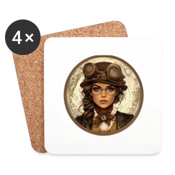 Découvrez l’élégance dans un look steampunk - Dessous de verre (lot de 4) - blanc - Devant