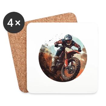 Experience unlimited freedom on motocross - Coasters (set of 4) - white - Front