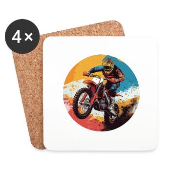Action motocross : liberté pure et adrénaline - Dessous de verre (lot de 4) - blanc - Devant