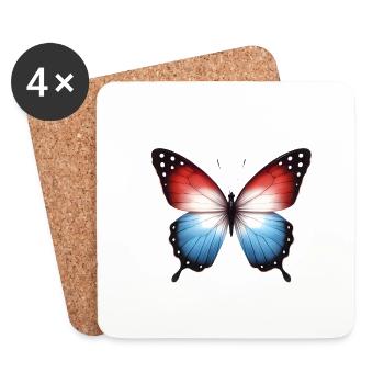 Patriotic Butterfly Flag Design - Coasters (set of 4) - white - Front