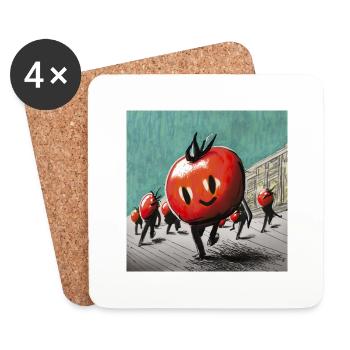 Mars des tomates - Dessous de verre (lot de 4) - blanc - Devant
