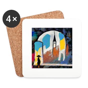 Sérénité - Dessous de verre (lot de 4) - blanc - Devant