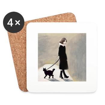 Amitié - Dessous de verre (lot de 4) - blanc - Devant