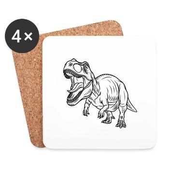 Dino Rex - Untersetzer (4er-Set) - Weiß - Vorne