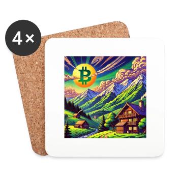 BTC with view - Dessous de verre (lot de 4) - blanc - Devant