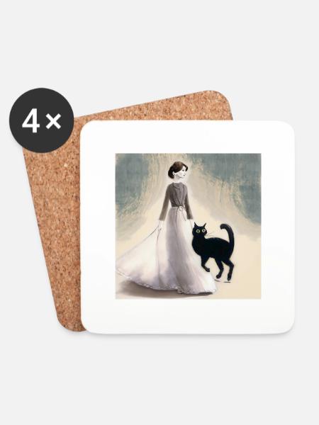 About a cat that... - Coasters (set of 4) - white