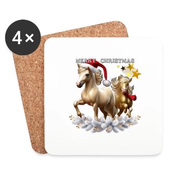 Merry Christmas for my Ponys - Untersetzer (4er-Set) - Weiß - Vorne