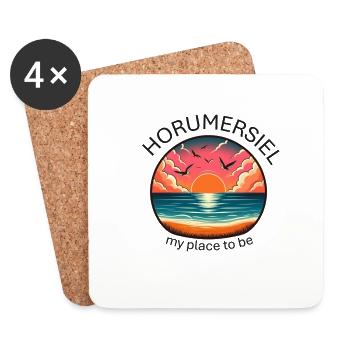 Horumersiel - my place to be - Untersetzer (4er-Set) - Weiß - Vorne
