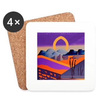 Nuit du désert - Dessous de verre (lot de 4) - blanc - Devant