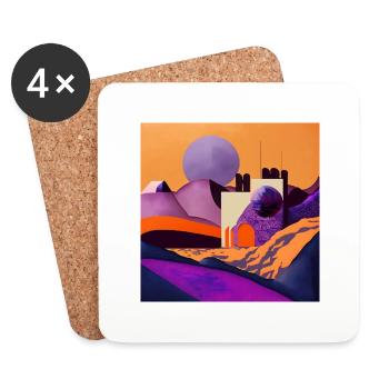 Lune violette - Dessous de verre (lot de 4) - blanc - Devant