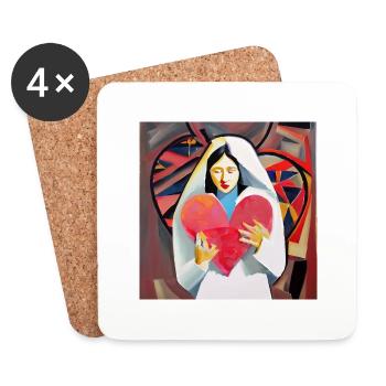 Geschenk - Untersetzer (4er-Set) - Weiß - Vorne