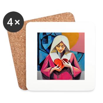 L’amour inconditionnel - Dessous de verre (lot de 4) - blanc - Devant