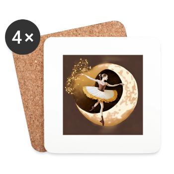 Danse dorée - Dessous de verre (lot de 4) - blanc - Devant