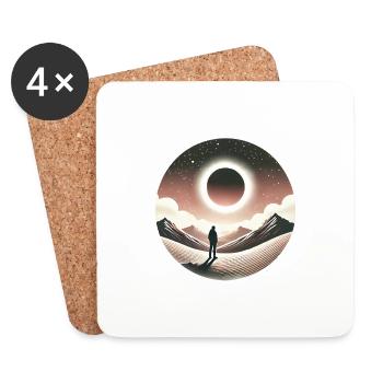 Eclipse Gaze Silhouette Design - Coasters (set of 4) - white - Front