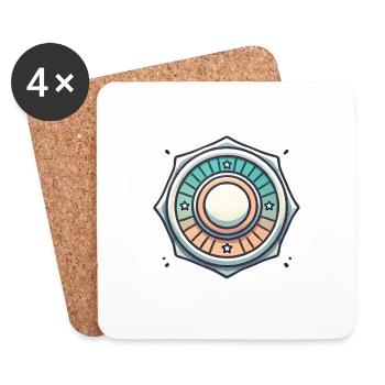 Vintage Badge Graphic Design - Coasters (set of 4) - white - Front