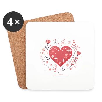 Seelenverwandte von Destiny Heart Design - Untersetzer (4er-Set) - Weiß - Vorne
