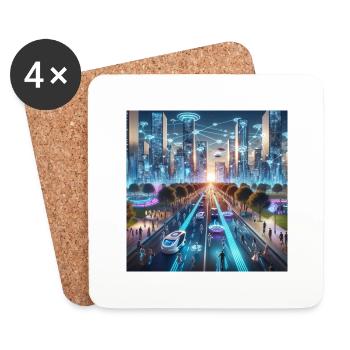 Safe Future with AI - Coasters (set of 4) - white - Front