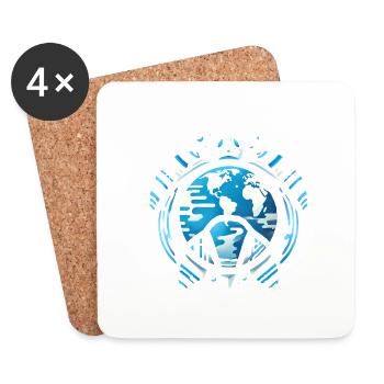 Tortue de TerrePlanetDesign inspiré - Dessous de verre (lot de 4) - blanc - Devant