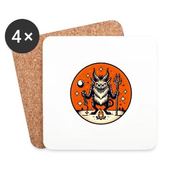 Krampus Night Mischief Illustration - Coasters (set of 4) - white - Front