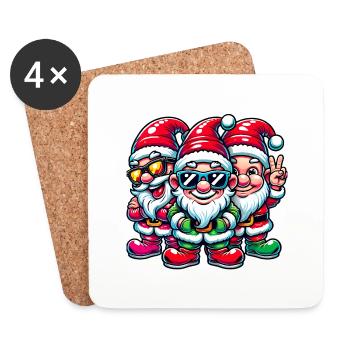 Ill Be Gnome for Christmas Design - Coasters (set of 4) - white - Front