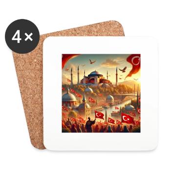 A majestic landscape of Turkey - pride - Coasters (set of 4) - white - Front