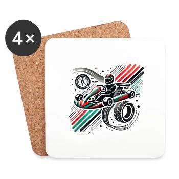 Kartsport Deluxe - Untersetzer (4er-Set) - Weiß - Vorne