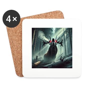 PRIMAL CERF - Dessous de verre (lot de 4) - blanc - Devant