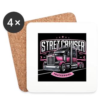 Streetcruiser Truckergirl - Dessous de verre (lot de 4) - blanc - Devant