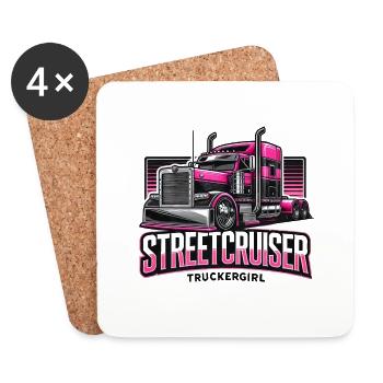 Streetcruiser Truckergirl - Untersetzer (4er-Set) - Weiß - Vorne