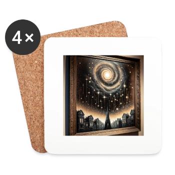 Mysterious Black Artwork - Coasters (set of 4) - white - Front