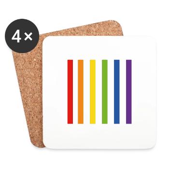 Rainbow Flag LGBT - Coasters (set of 4) - white - Front