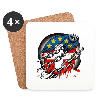 Schweiz gefangene der EU - Untersetzer (4er-Set) - Weiß - Vorne