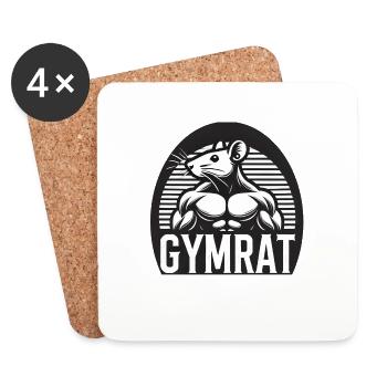GymRat Logo - Dessous de verre (lot de 4) - blanc - Devant