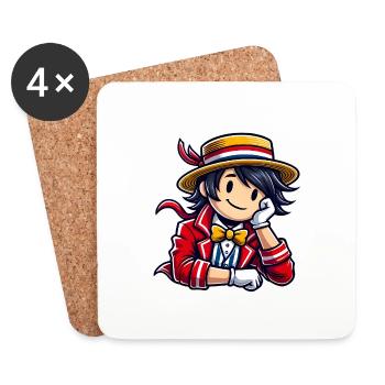 Dessin animé coloré gentleman design - Dessous de verre (lot de 4) - blanc - Devant