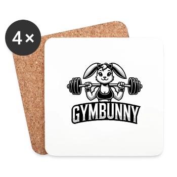 GymBunny Muscular Female - Coasters (set of 4) - white - Front