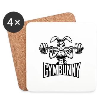 GymBunny Niedlich - Untersetzer (4er-Set) - Weiß - Vorne