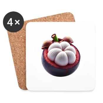 Mangosteen – Exotic Queen of Fruits - Coasters (set of 4) - white - Front