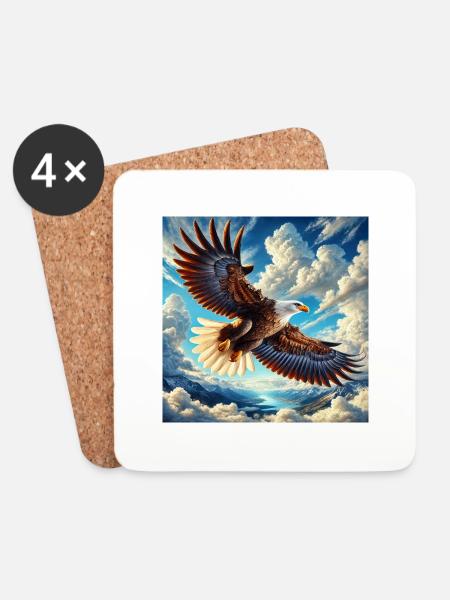 Majestic Eagle - Coasters (set of 4) - white