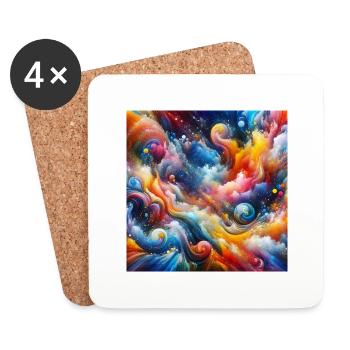 Vibrant Abstract Art - Coasters (set of 4) - white - Front