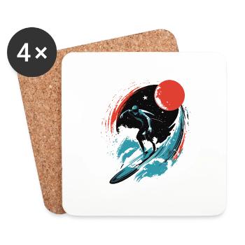 Cosmic Surf - Coasters (set of 4) - white - Front