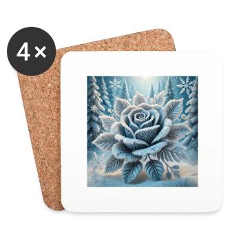 Winter Rose Z - Untersetzer (4er-Set) - Weiß - Vorne