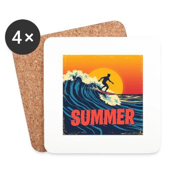 Summer Time - Untersetzer (4er-Set) - Weiß - Vorne