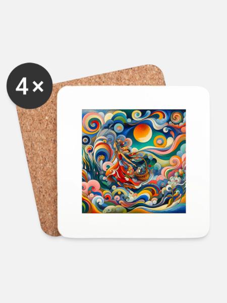 Design von Chagall - Untersetzer (4er-Set) - Weiß