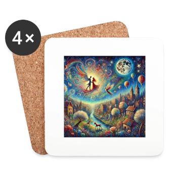Lovers in Flight - Coasters (set of 4) - white - Front