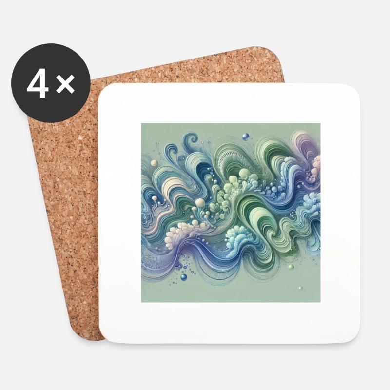 Flowing harmony - Coasters (set of 4) - white