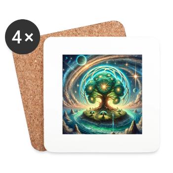 Lumière dans l’océan - Dessous de verre (lot de 4) - blanc - Devant