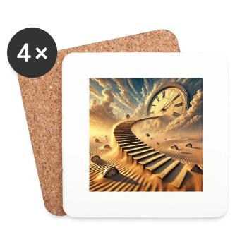 Die Treppe ins Nichts - Untersetzer (4er-Set) - Weiß - Vorne
